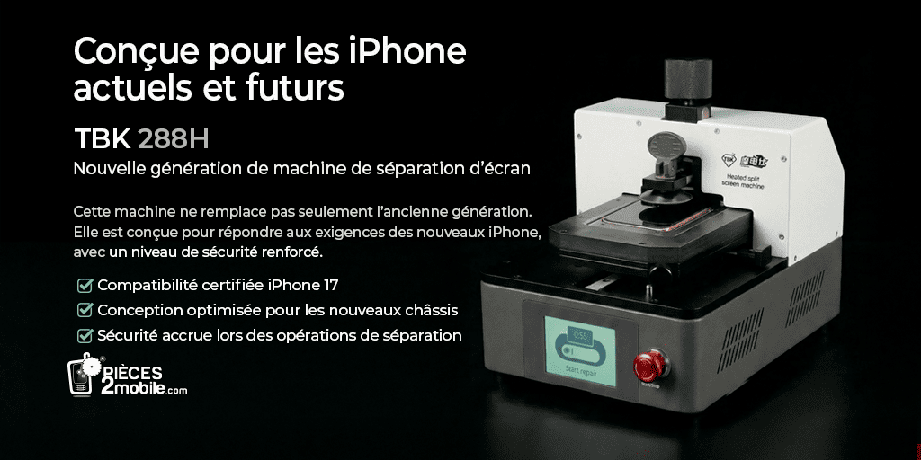 pieces2mobile's tweet photo. 🔧 TBK 288H – Nouvelle génération de machine de séparation d’écran iPhone.
Compatible jusqu’à la série iPhone 17, conçue pour plus de sécurité et de maîtrise en atelier.
👉 https://t.co/JCuglKkB0K https://t.co/F2Lk2F7Ztw