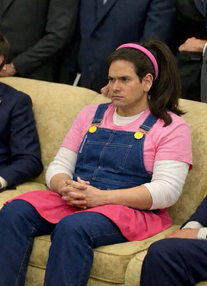 stevensongs's tweet image. Marco Rubio finding out he's the new host of a children's television show