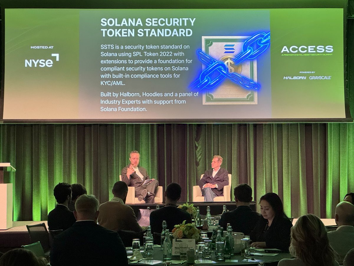 Introducing the @Solana Security Token Standard at ACCESS 26 🔐 SSTS is a  security token standard on Solana with extensions to provide a foundation  for compliant security tokens on Solana with built-in