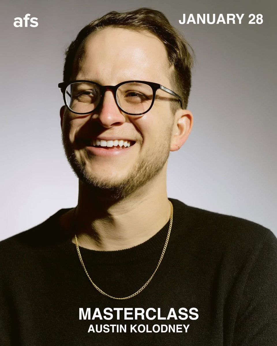Austin Kolodney was working at the Los Angeles Zoo while writing DEAD MAN'S WIRE, a script that became a feature directed by Gus Van Sant, starring Bill Skarsgård and Al Pacino.

Join us for a masterclass with Austin Kolodney at AFS HQ on January 28.

forms.gle/N2ySgnTctoNy6S…