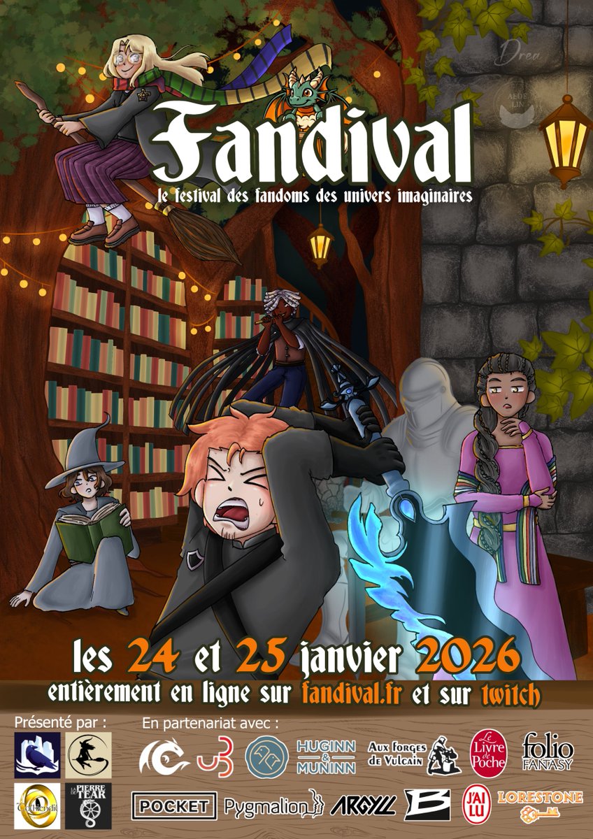 Oyez Oyez ce weekend les 24 et 25 janvier 2026, c’est la seconde édition du #Fandival le festival des fandoms de l'imaginaire !  Un festival 100% gratuit, 100% en ligne avec de supers cadeaux à gagner. Découvrez le programme fandival.fr/le-programme/