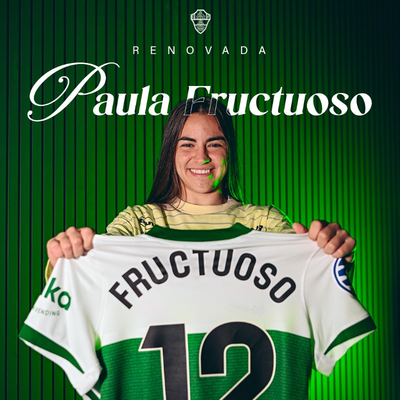 elchecffem's tweet photo. ✍🏼 𝗣𝗮𝘂𝗹𝗮 𝗙𝗿𝘂𝗰𝘁𝘂𝗼𝘀𝗼 renueva con el #ElcheCFF hasta 2027
⚡️ Rapidez, fuerza y talento de la casa para seguir creando peligro en nuestro ataque