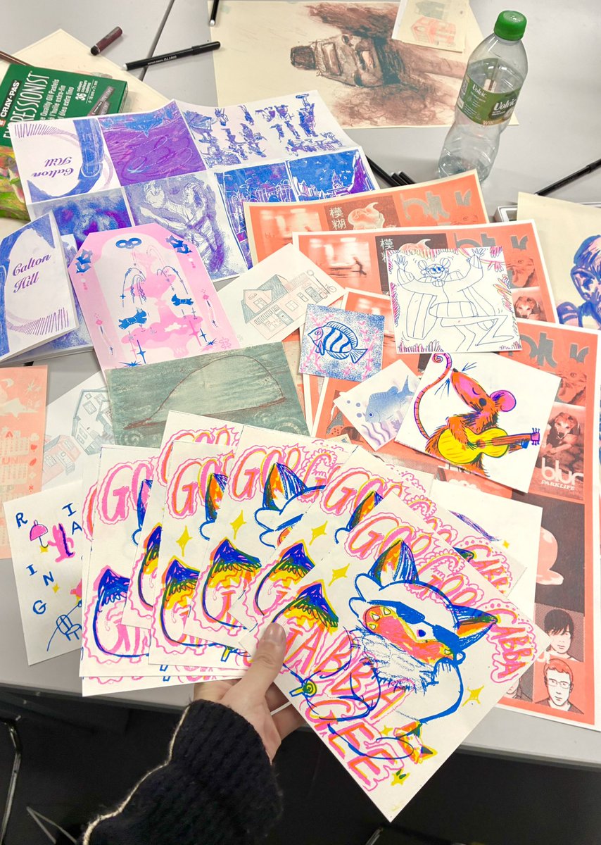 PowderSally's tweet image. Guys look what I did on todays Riso workshop☝️🤓#MystArt
 ( btw happy late birthday 😎