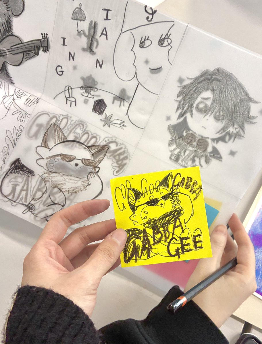 PowderSally's tweet image. Guys look what I did on todays Riso workshop☝️🤓#MystArt
 ( btw happy late birthday 😎