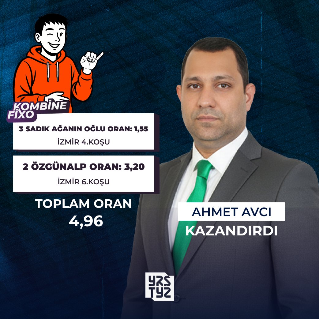 🚨 ⚠️KAZANDIRDI⚠️ 🚨

Ahmet Avcı'nın (<a href="/AhmetAV28198449/">Ahmet AVCİ</a>) gün özelindeki Bi'Talih Kombine Fixo önerisi tam isabet. 🎯 🔥

Toplam Ganyan: 4,96

Kendisini tebrik ediyoruz. 👏

🎬 #GalopSaati her gün deneyimli moderatörleri ve uzman yorumcularıyla #Yarıştayız kanalında!