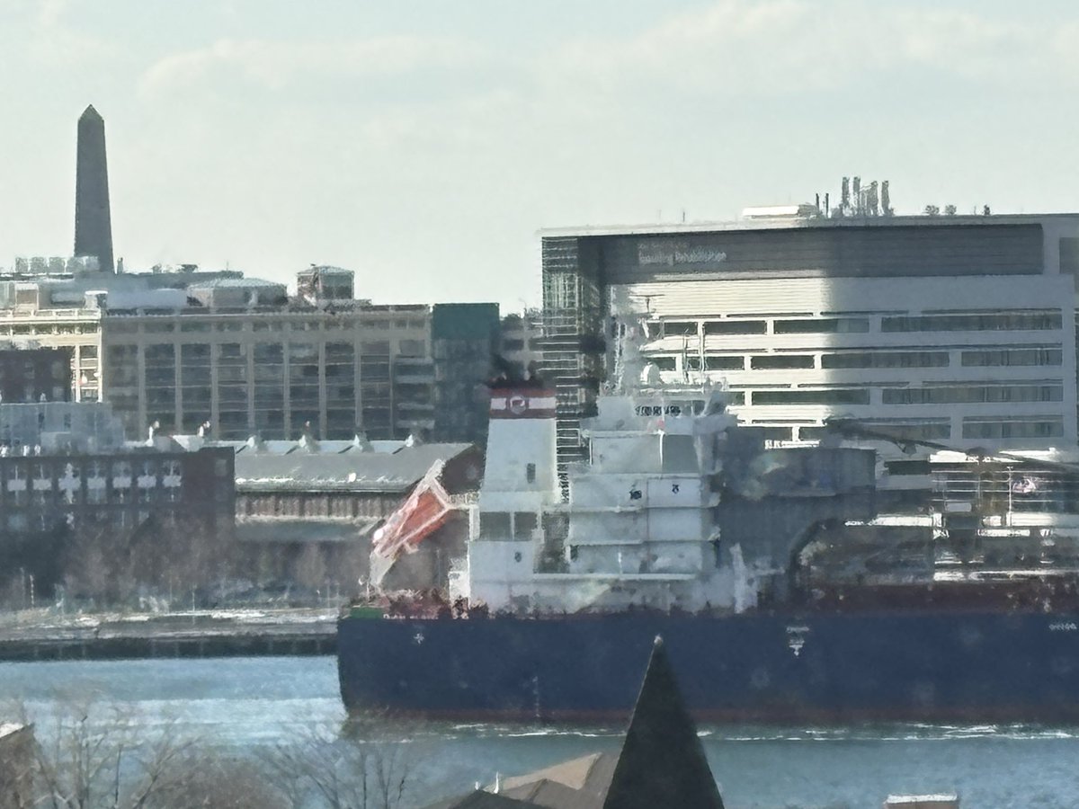 EricWiberg's tweet image. ALGOMA LEGACY arrives in Boston 19 days out of west Mexico Morro Redondo to discharge road salt at Eastern Minerals Chelsea Creek before a major blizzard this weekend.