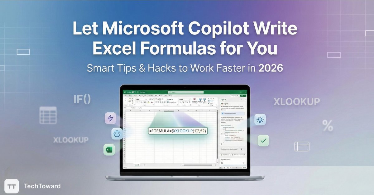 tech_toward's tweet photo. 𝐄𝐱𝐜𝐞𝐥 𝐟𝐨𝐫𝐦𝐮𝐥𝐚𝐬  don’t have to hurt. See how 𝐌𝐢𝐜𝐫𝐨𝐬𝐨𝐟𝐭 𝐂𝐨𝐩𝐢𝐥𝐨𝐭 can write them for you in 2026 and how to avoid silent spreadsheet mistakes.
𝐑𝐞𝐚𝐝 𝐌𝐨𝐫𝐞: https://t.co/kWNjAf2F4Q
#MicrosoftCopilot #ExcelTips #WorkSmarter #TechToward #Excel2026 https://t.co/ffKWBKq8KX