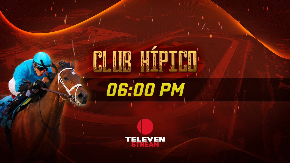 Canal_Televen's tweet photo. ¡El Club Hípico te espera en #TelevenStream! 🏇
A partir de las 06:00PM, déjate atrapar por la adrenalina de las carreras del Hipódromo La Rinconada EN VIVO. 🤩
Descarga ya la app y conéctate donde estés 👉🏽 https://t.co/yedsoT1rEs https://t.co/pf0hVARNvl