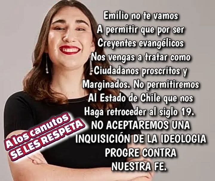 Si <a href="/emischneiderv/">Emilia Schneider</a> quiere ponerse a la altura de la inquisición, si quiere atacarnos como lo hacen los musulmanes en Oriente Medio o como lo hacen en Nigeria o Sudán, si es que pretende que nos escondamos como lo hacen en China, en Corea del Norte y todos esos países totalitarios,