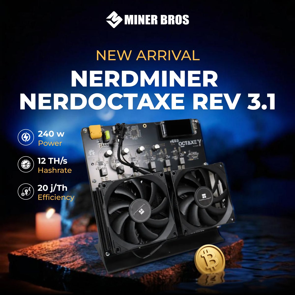 Meet the NerdMiner NerdOCTAxe Rev 3.1, a small and efficient Bitcoin miner  built for home setups and learning mining the easy way. Explore it now 👇  https://t.co/baWFGaUo4L