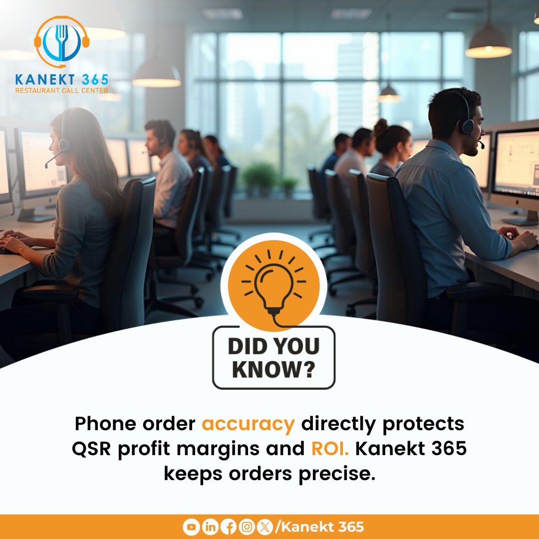 kanekt365's tweet image. Protect profits with every call 💰✅

💡Discover what we can do for you at kanekt365.com.

#OrderSmart #DidYouKnow #Kanekt365 #CallCenter #QSR