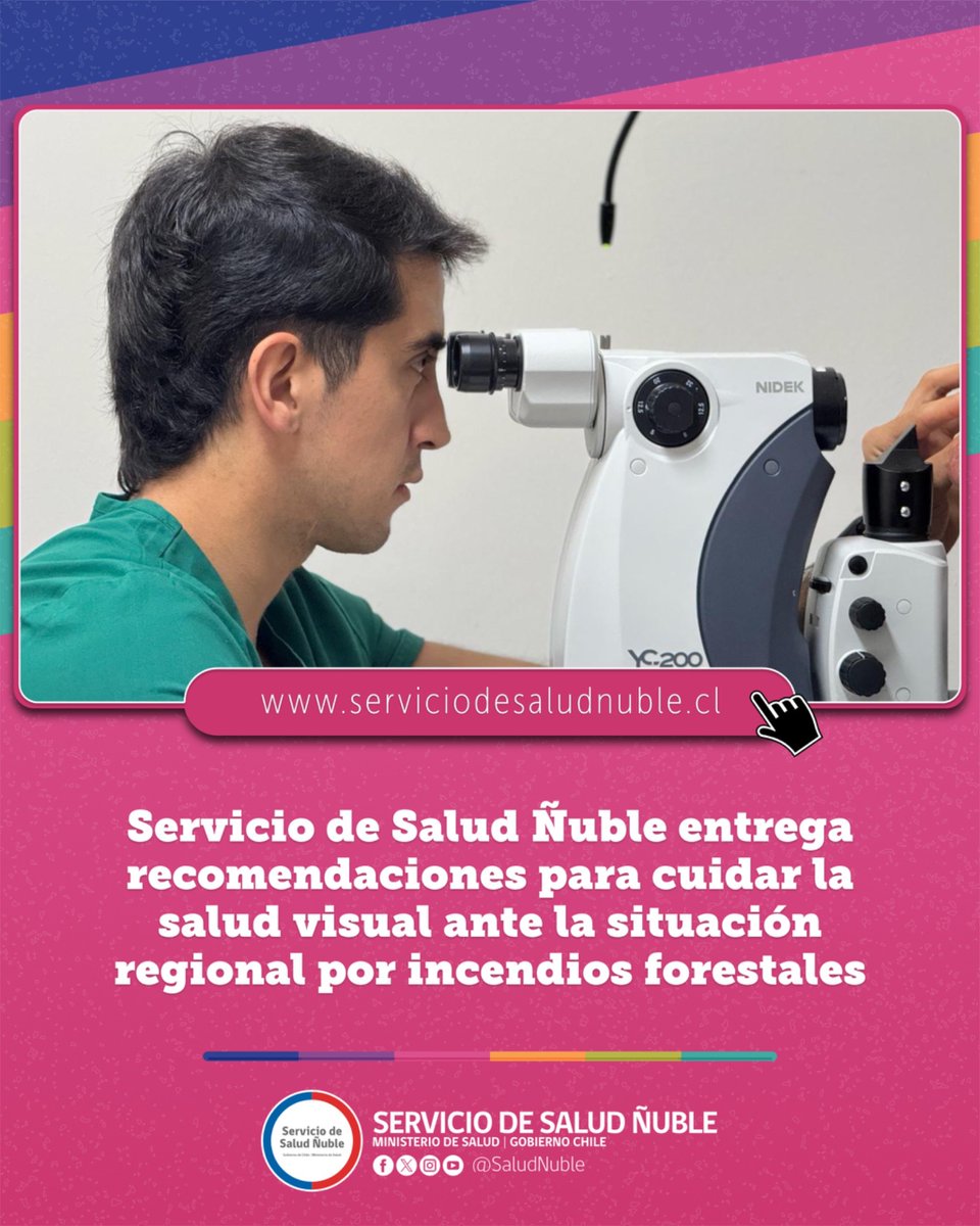 🔴La exposición al humo, material particulado y las cenizas producto de los distintos focos pueden generar diversas afecciones a la salud, especialmente a nivel ocular. 

Encuentra la nota completa en serviciodesaludnuble.cl