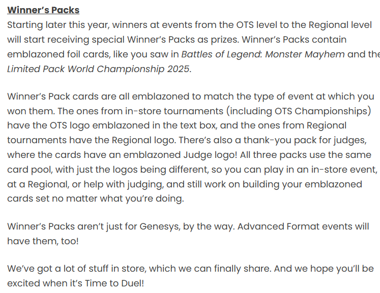 FINALLY YU-GI-OH HAS REGIONAL PRIZE CARDS