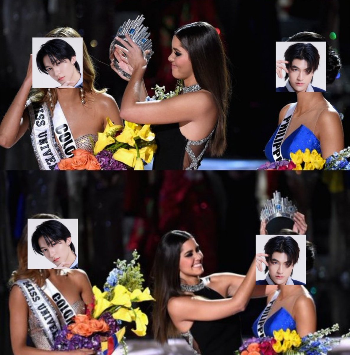 lovelyuhao's tweet image. ryujin passing the nightmare of dmd tops crown to phupha