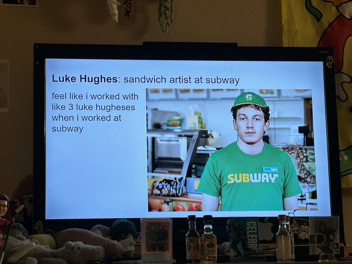 fishtastix's tweet image. presentation night for my partner’s 21st birthday and they chose “nhlers and what job i think they would have