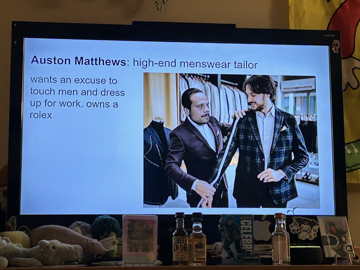 fishtastix's tweet image. presentation night for my partner’s 21st birthday and they chose “nhlers and what job i think they would have