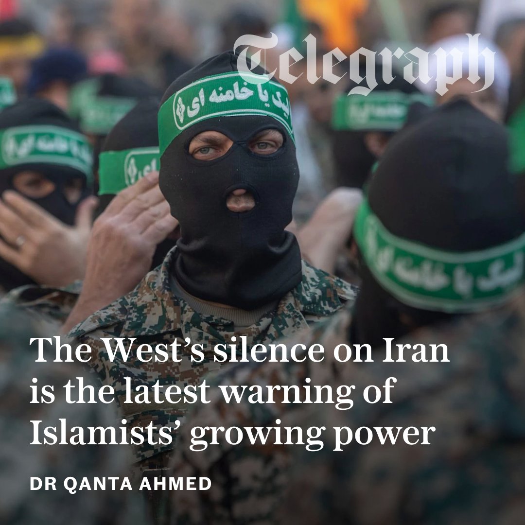 ✍️ 'Iranians must endure a double tragedy: the crushing of their dreams by the regime and the shameful hypocrisy of Western progressives' | Writes Dr Qanta Ahmed

Read the column ⬇️
telegraph.co.uk/us/comment/202…