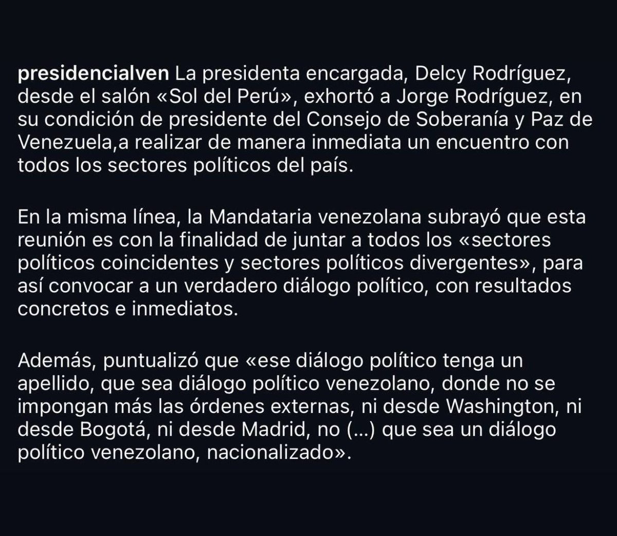 De inmediato activamos al Consejo Nacional de Soberanía y Paz para emprender con todos los factores el diálogo político que requiere este momento complejo que vive la República.