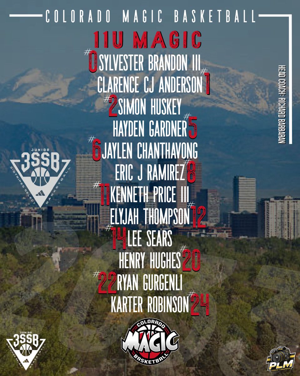 CoachTGraphics's tweet photo. @MagicColorado Rosters for Jr. 3SSB Mountain Regionals‼️

#COBasketball | #OTE | #3SSB | #Graphics https://t.co/0PX85nQ7IG