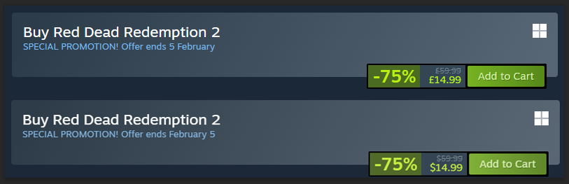 Hey <a href="/Steam/">Steam</a> This isn't the same deal, please fix, thank you.
