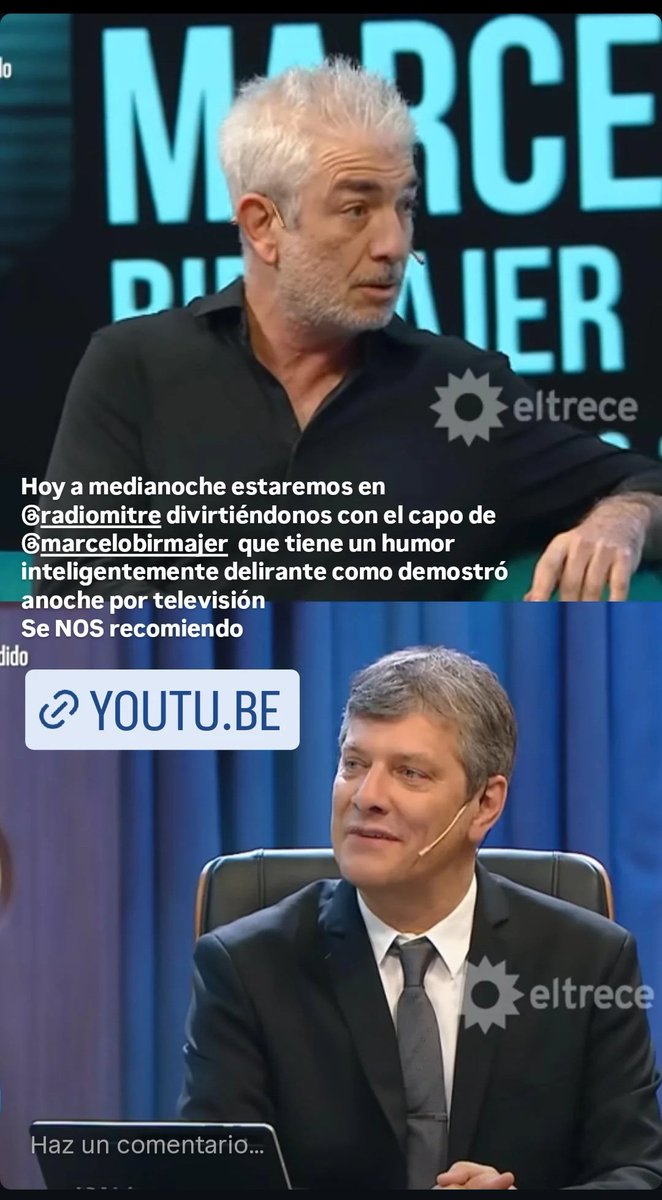 En un rato, a medianoche estaremos en Mitre <a href="/radiomitre/">Radio Mitre</a> divirtiéndonos con <a href="/BirmajerOk/">Marcelo Birmajer</a>