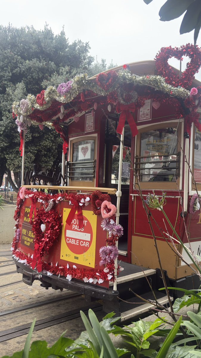 The <a href="/SFMTA_Muni/">SFMTA</a> #cupidexpress is out and about. Come for a ride. Come to Hyde and Beach on 2/14 for a photo op <a href="/sfmsr/">Market Street Railway</a> <a href="/TheWharfSF/">Fisherman's Wharf</a> <a href="/SFCCM/">San Francisco Cable Car Museum</a> #sanfrancisco