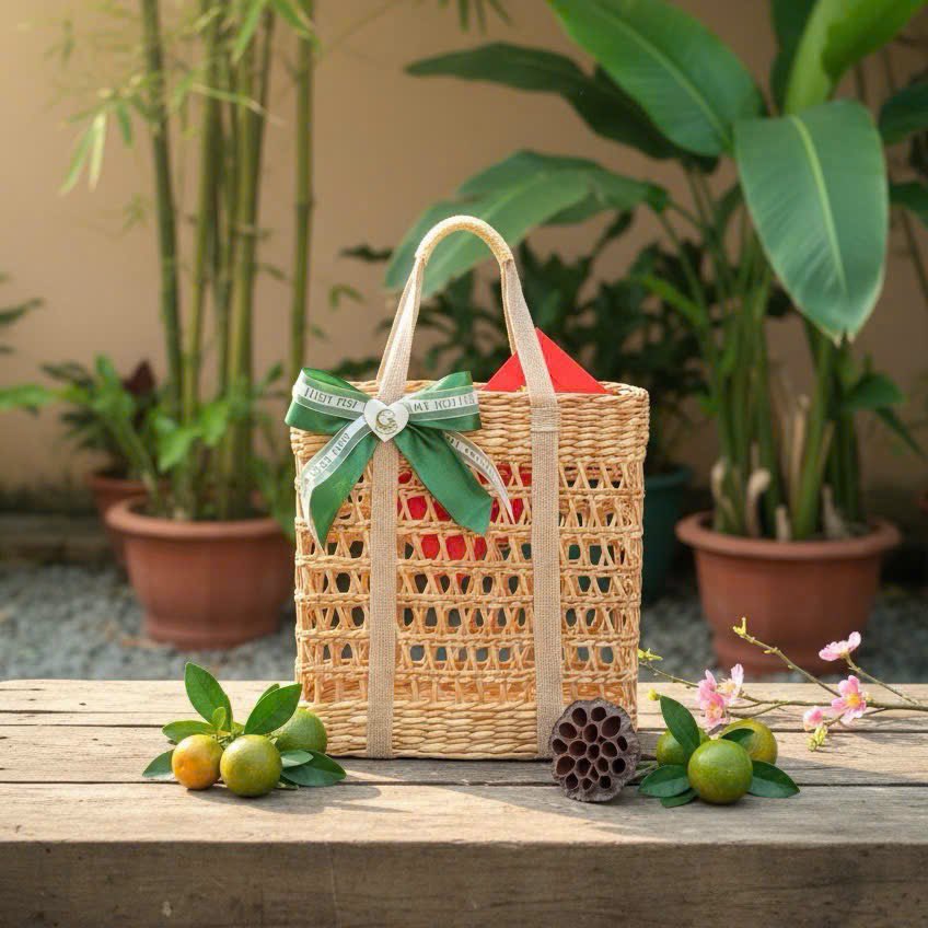 🌿 CHIẾC GIỎ ĐƯỢC SINH RA TỪ DÒNG SÔNG VÀ Ở LẠI TRONG ĐỜI SỐNG

Có những món quà khiến người ta vui trong khoảnh khắc.
Và có những món quà khiến người ta muốn giữ lại thật lâu,
vì trong đó có sự tinh tế, có chiều sâu, có cả một cách sống được gửi gắm