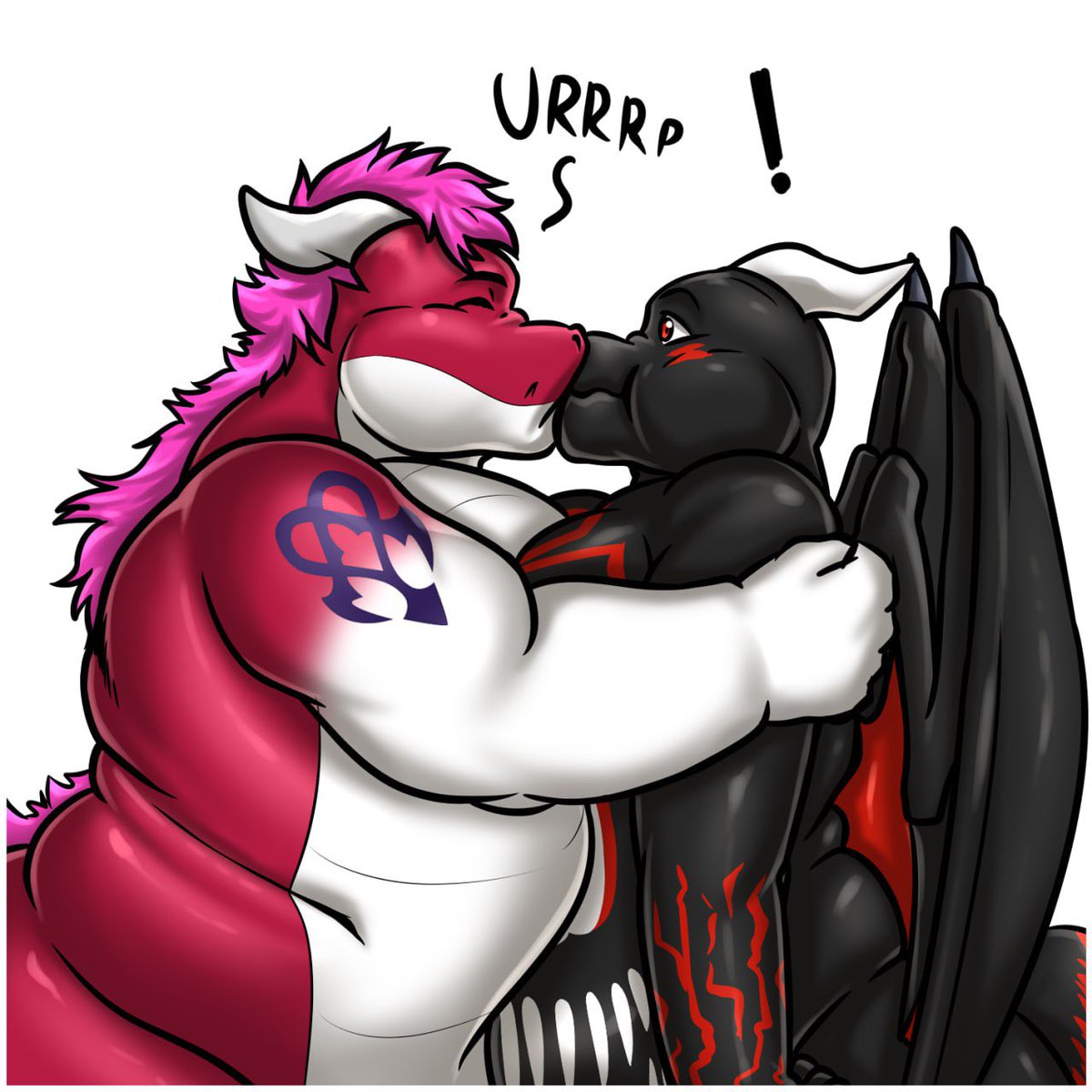 Azora_20's tweet photo. Finished art work~ made by @kinguir  heh @lionheartjw  giving me the burp kisses >~<😵‍💫❤️❤️ https://t.co/p4QjgMkYtm