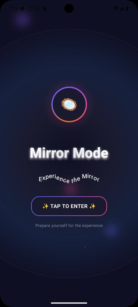 Techdom09's tweet image. New apk ⚠️
Mirror Mode is a dominant psychological Android experience.
Your front camera becomes an inescapable mirror.
A simulated audience watches. Judges. Pressures.

You don’t relax. You don’t escape.
👁️🔥😈
This app doesn’t entertain — it controls and confronts.
