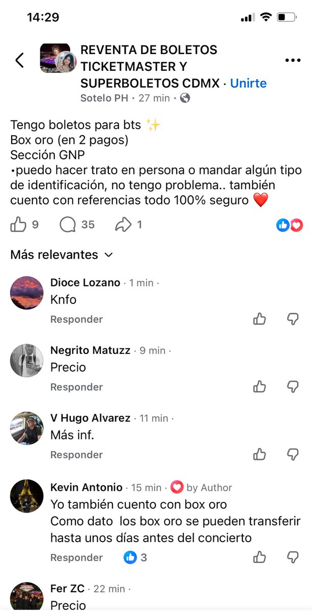 OJO , hay muchas páginas de Facebook revendiendo !! 

❌No compres en reventa.
❌No normalices los precios inflados. 

#NoALosRevendedores
#NoALaReventa 
#ARMYNoCompraReventa