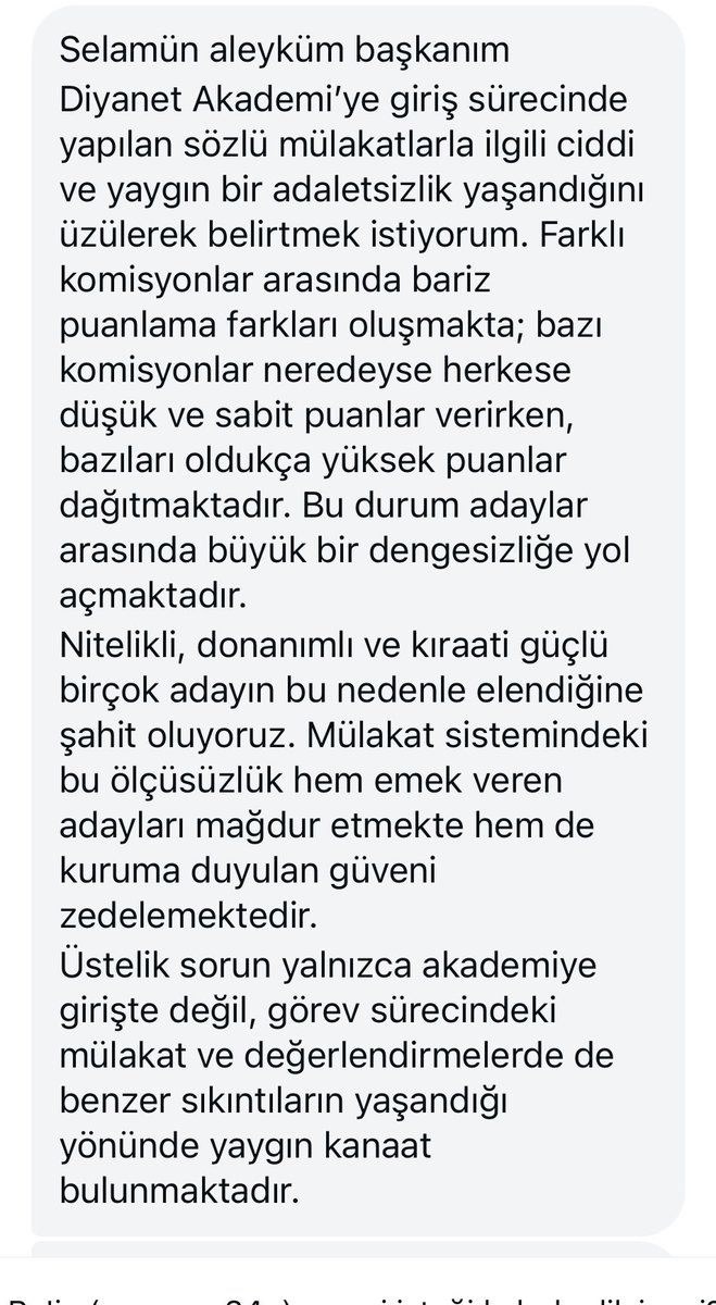 Mülakatlar ve bitirme sınavları tek komisyon tarafından veya objektif komisyonlar tarafından yapılmalı diyoruz. Lakin her defasında aynı şey oluyor. Çözümü el birliğiyle bulmalıyız artık. 
Ben iki örnek paylaştım ama mesaj kutumda onlarca örnek öylece duruyor …