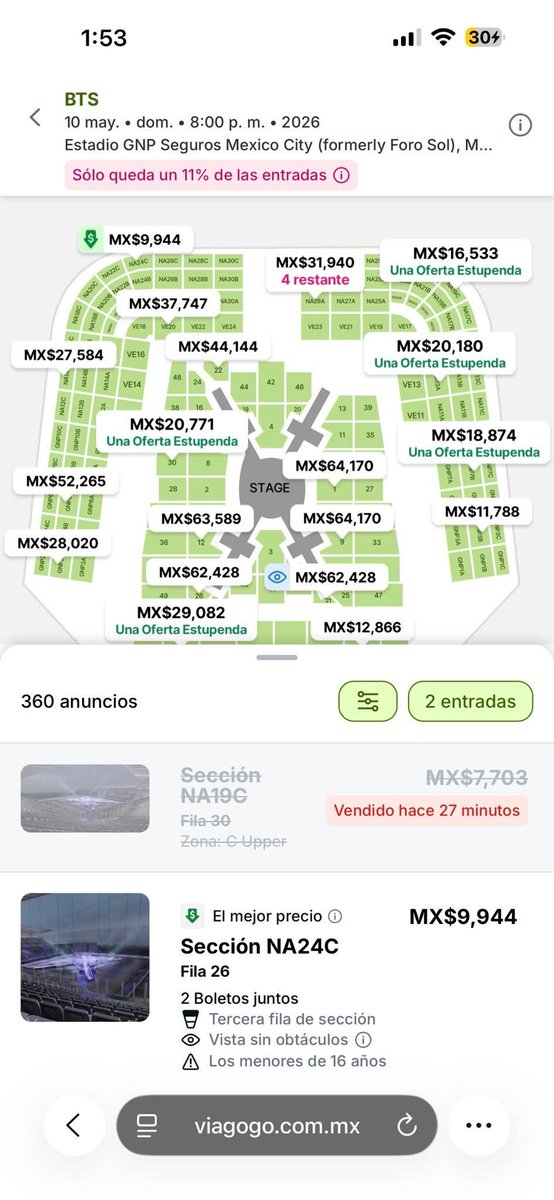 JakeSevanii's tweet photo. No que no habría tarifas dinámicas @Ticketmaster_Me  @ocesa_kpop @profeco 
Es una injusticia, que mientras los revendedores se llevan todo, la gente esté peleando por lugares que aumentan hasta el 200 % de su precio original. 
No alcance boletos en ninguna de las preventas!!! https://t.co/QIEzm5fK7R