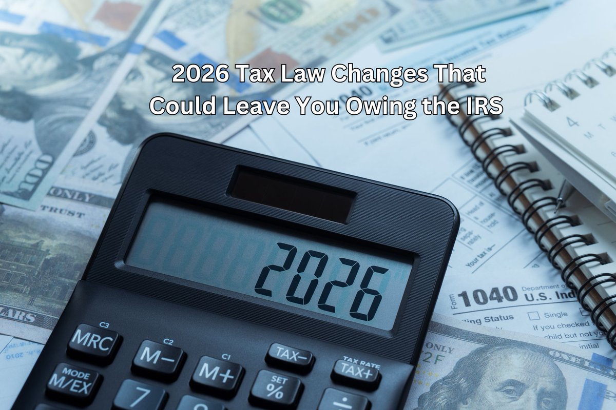 wiztaxhelp's tweet photo. 2026 Tax Law Changes That Could Leave You Owing the IRS (Even If Your Tax Rate Went Down)

https://t.co/dD4ZBtoWBy https://t.co/VJWy9KCofC