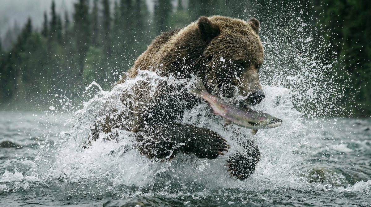 Bear fishing photo set