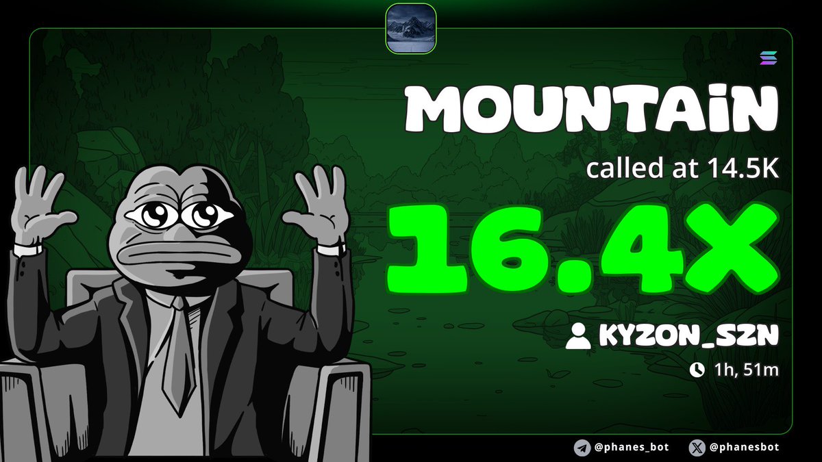 Trench cook 😮‍💨

$ZOG called @ 32k => 330k (10.1x)
$MOUNTAIN called 14.5k => 278k (16.4x)

Nothing beats catching the move before it trends. 🔥

(TG Link -> t.me/Frontrunners_T…)