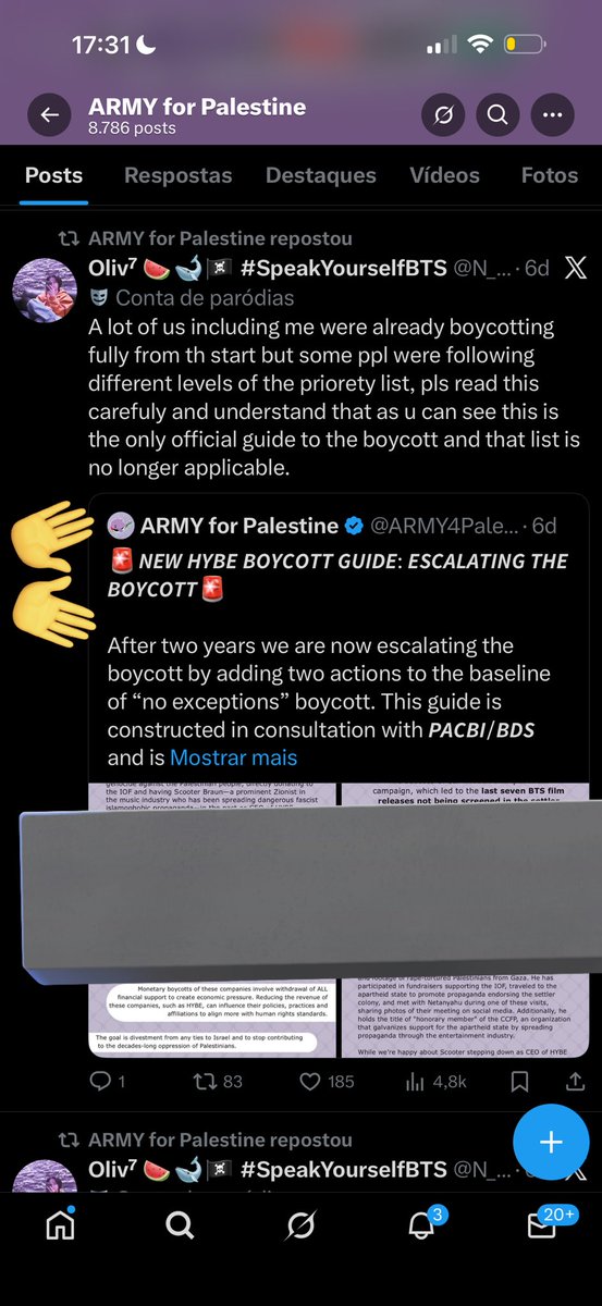 AzulindigoRM's tweet image. LISTA DE PESSOAS QUE APOIARAM E INCENTIVARAM BOICOTE DIRETO E INDIRETO AO B75!

x.com/n_p_e_a?s=21

x.com/matchastarcand…

x.com/lilacwichu?s=21

x.com/chaettez?s=21