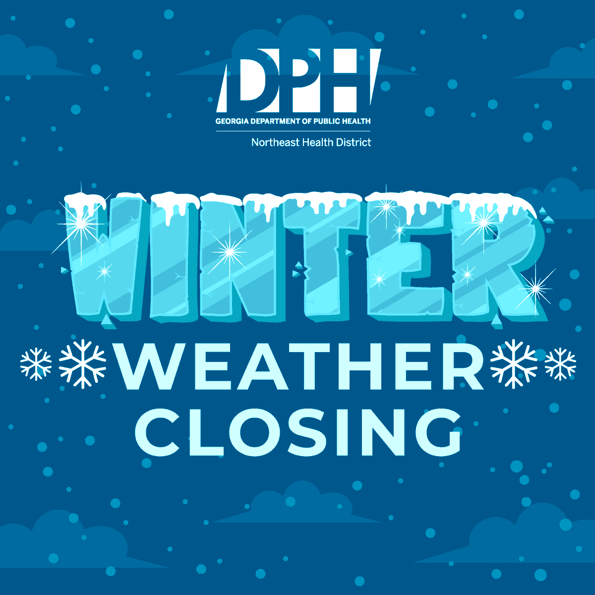 NEHealthDept's tweet photo. All health departments, clinics and offices in the Northeast Health District will be closed Monday, Jan. 26, due to expected winter weather. https://t.co/SeCkHvIKLo