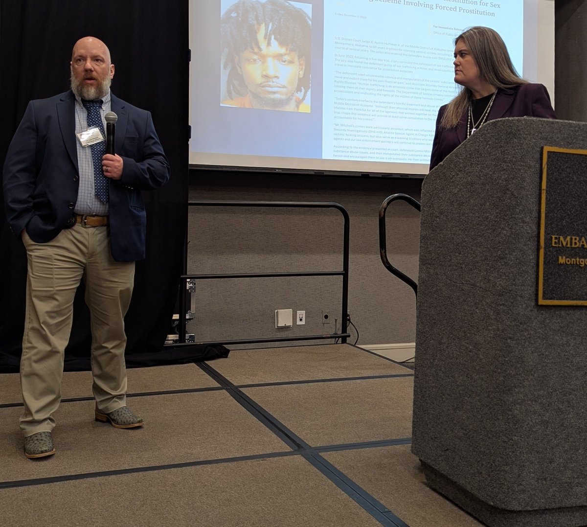 STNowNorthAL's tweet photo. Katie Beth McCarthy and Bryan Goza of the Alabama Anti-Human Trafficking Alliance discuss the intersections between human trafficking and pornography. #enditnow #alabamahumantraffickingsummit https://t.co/R6G802T6pu