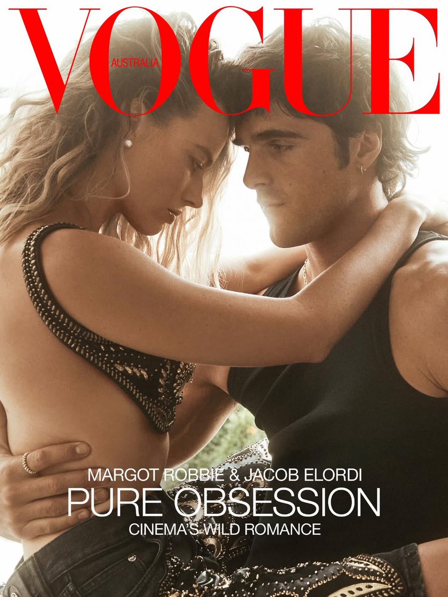 FilmUpdates's tweet image. Margot Robbie and Jacob Elordi cover the February 2026 issue of Vogue Australia

📸: Lachlan Bailey