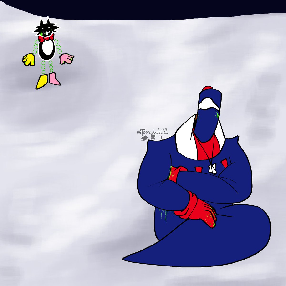 Tomodachi4L's tweet image. jongler jonuary + january day 23: kitty? + snow
was originally gonna do smth similar with friend until i remembered i hate drawing friend
#jongler #deltarune