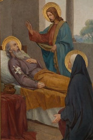 Heiliger Josef, Nährvater Jesu Christi und wahrer Bräutigam der seligsten Jungfrau Maria, bitte für uns und für die Sterbenden dieser Nacht.