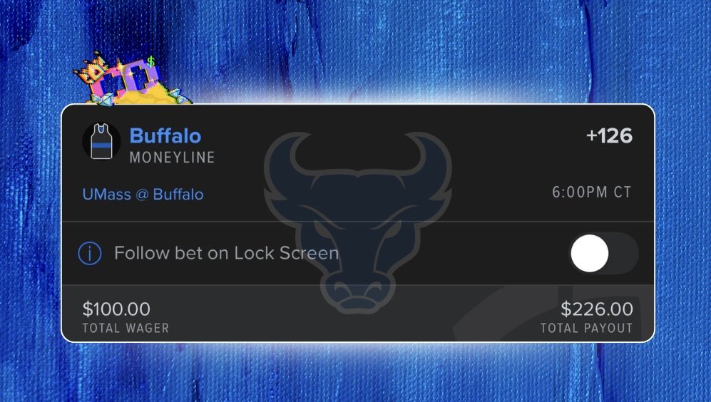 CalmDevPicks's tweet image. Buffalo ML (+126, FD) 1 unit. BOL!