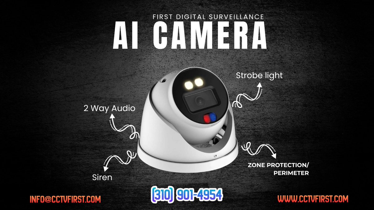 cctv1st's tweet image. 🤖 AI Security Camera – Smarter Protection
Professional AI camera installation for homes and businesses in Los Angeles.
 cctvinstallation-losangeles.com/cctv-installat…
📞 (310) 901-4954 | ✉️ info@cctvfirst.com
#AISecurityCamera #SecurityCameras #LosAngeles