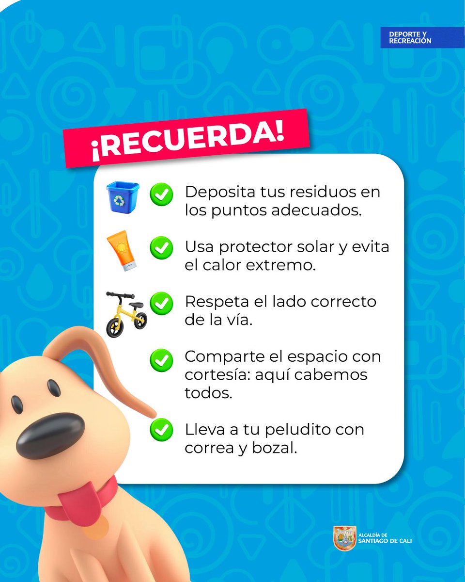 👨‍👩‍👧‍👦 ¡Mirá todo lo que Cali tiene para vos! 🏃‍♀️

🗓️ Este 25 de enero, la #CicloVida abre sus 58 km de recorrido.

🗺️ Consulta aquí el mapa con zonas, tramos y recomendaciones para una jornada segura.

⏰ 8:00 a. m. – 1:00 p. m.

#CicloVida #AsíRecuperamosCali