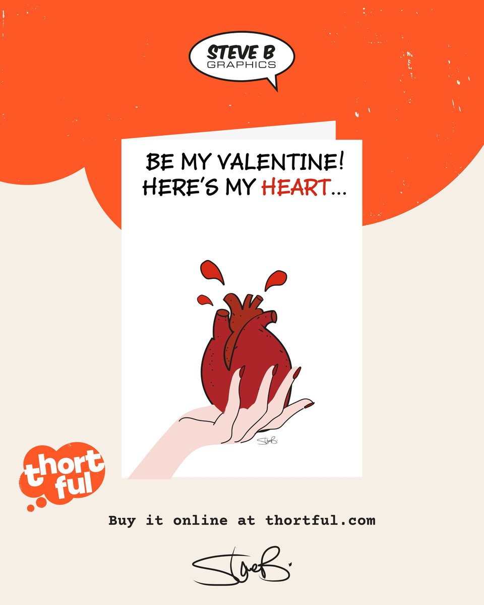 Now you've dumped the xmas tree in the front garden, its time to think about Valentines Day cards! ❤️Here's one from yours truly on <a href="/thortful/">thortful</a> Thortful 🤣 thortful.com/card/677813255… 
#art #design #designer #digital #illustrator #funny #silly #jokes #creative #love #valentines #horror