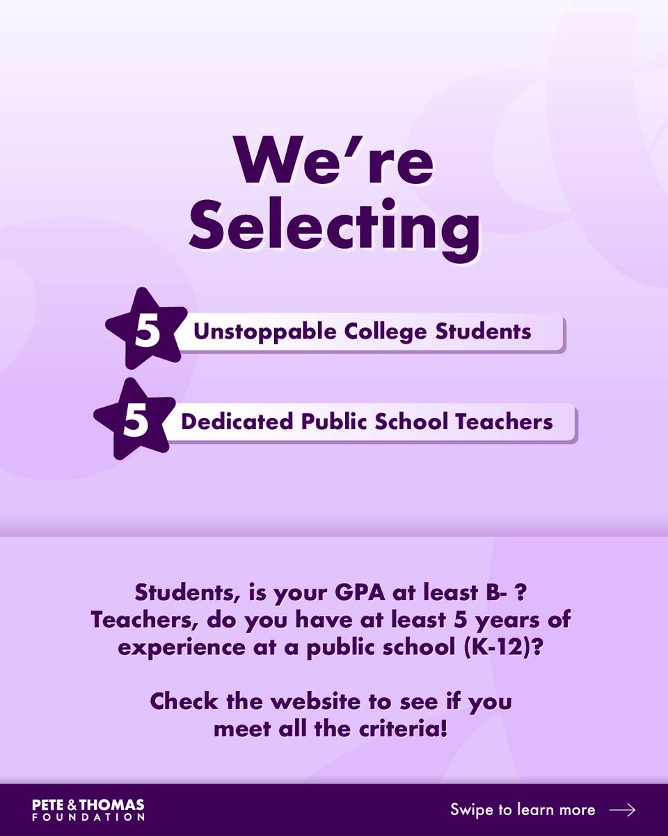theestallion's tweet image. Hotties I’m selecting 5 college students &amp;amp; 5 public school teachers to receive a Best In Class Award Grant, powered by @Toyota ! 💜 @petethomasfdn 

This award will recognize exceptional individuals by providing $5,000 to help them pursue their educational and professional goals.…