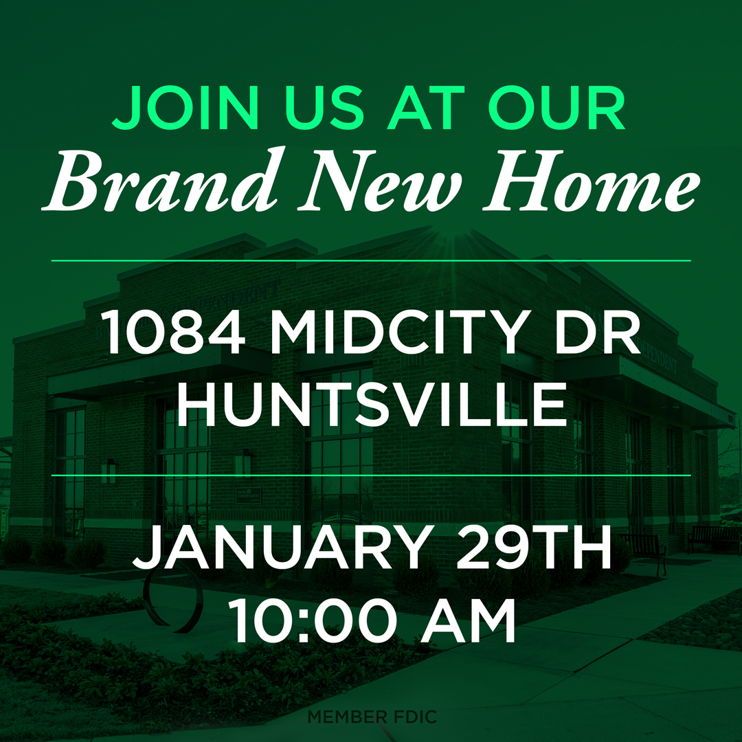 Same MidCity team. A brand-new home.
Join us as we celebrate the opening of our new MidCity sales office.
1/29
10:00 am 
1084 MidCity Drive NW
Huntsville, AL 35806
