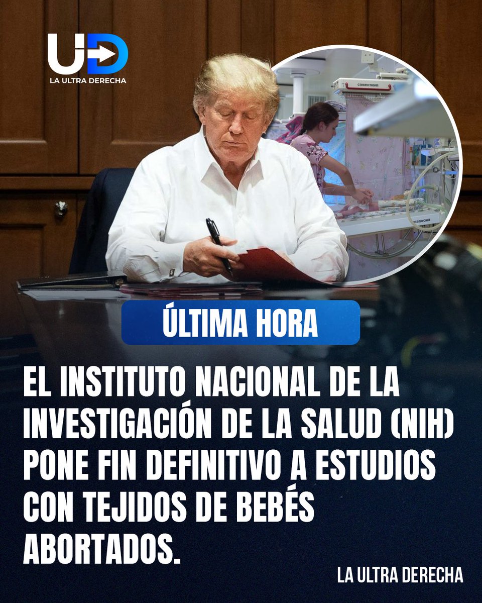 🔵| ¡GIRO PROVIDA! En el marco de la Marcha por la Vida, y tras la presión de la administración Trump, el Instituto Nacional de Investigación de la Salud (<a href="/NIH/">NIH</a>) anunció que pondrá fin a las investigaciones que utilizan tejido de bebés abortados.

La decisión constituye una