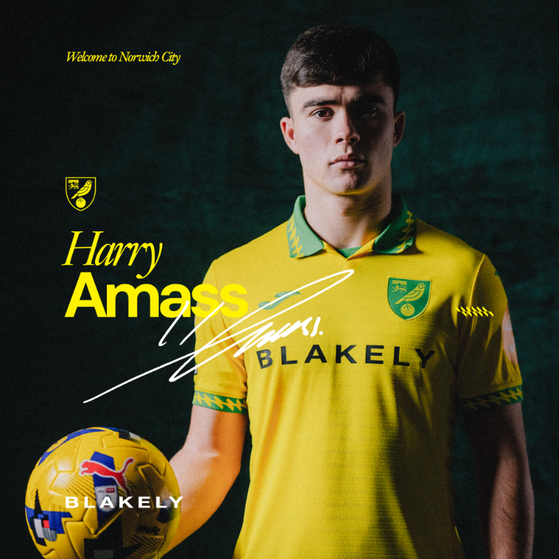 Harry Amass sẽ khoác áo Norwich theo dạng cho mượn tới hết mùa