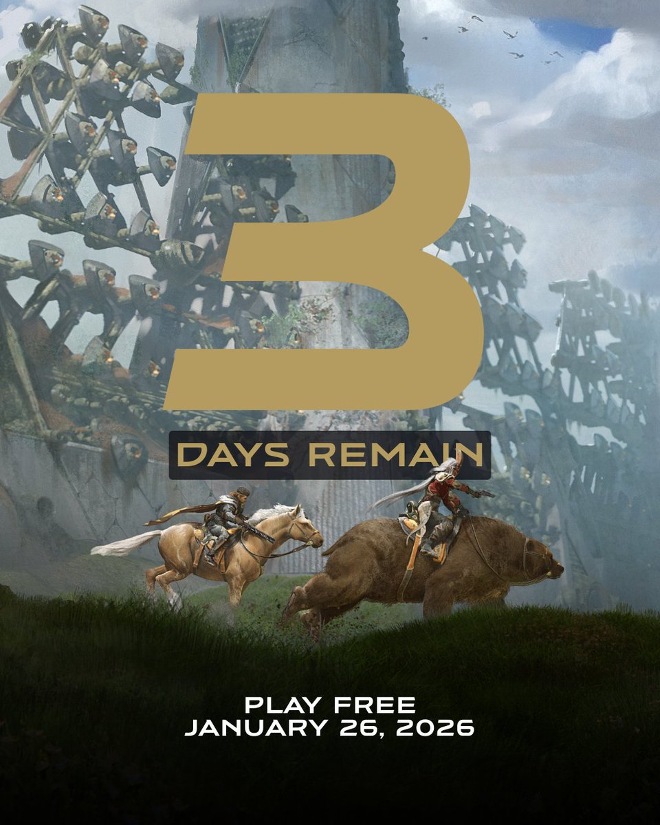 PlayHighguard's tweet image. In 3 days, your fight for control begins.

Play Highguard free on Jan 26  ⚔️